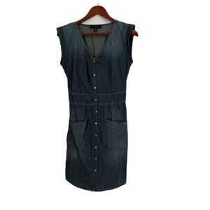 Jessica Simpson Dress Women XS Denim Mini Absolutely Shirt Pockets Casual Beach